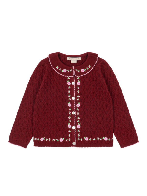Rosier Cardigan Sweaters Konges Sløjd Pomegranate 12M