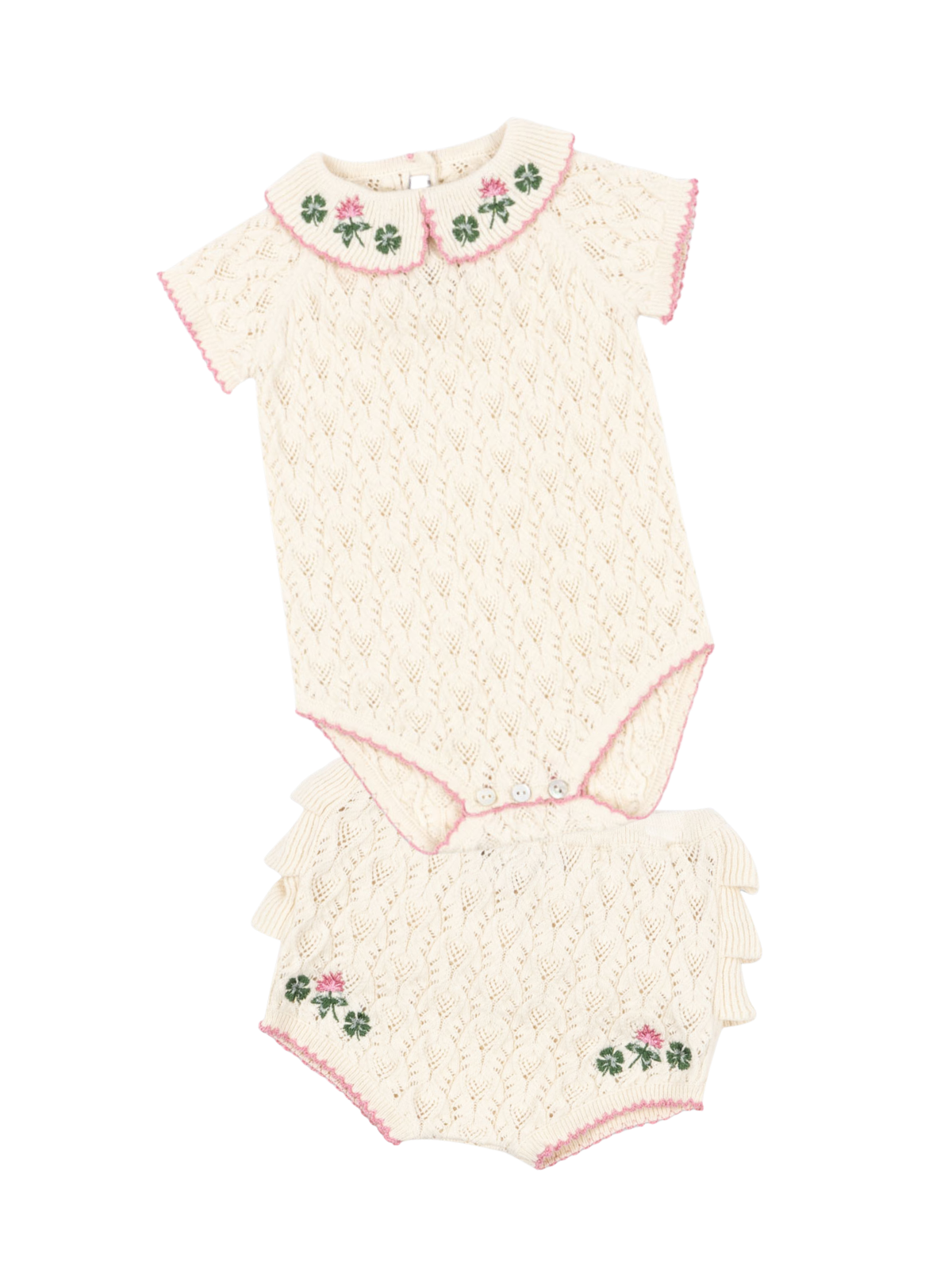 Rosier Embroidered Baby Set Sets Konges Sløjd Ivory 3M