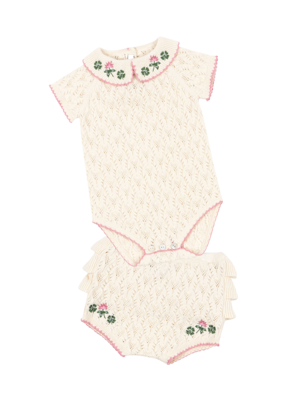Rosier Embroidered Baby Set Sets Konges Sløjd Ivory 3M