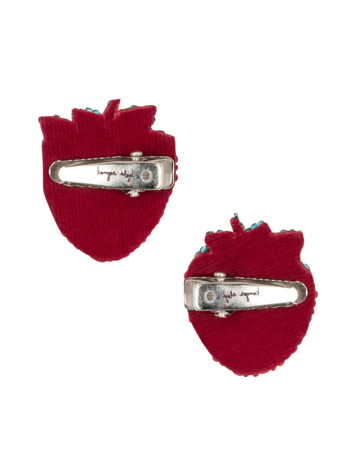 Set of Strawberry Beaded Hair Clips Hair Accessories Konges Sløjd