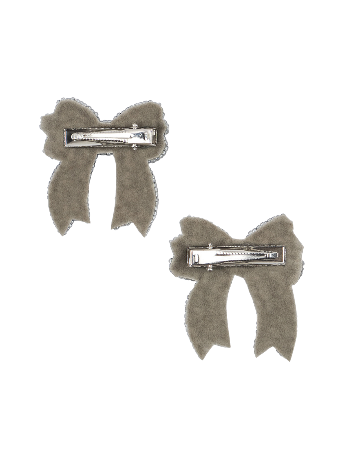 Silver Sequin Bow Clips Hair Accessories Konges Sløjd