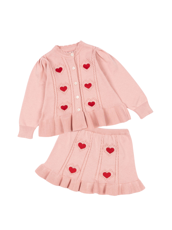 Soleil Knit Skirt Set Sets Konges Sløjd Silver Pink 3Y