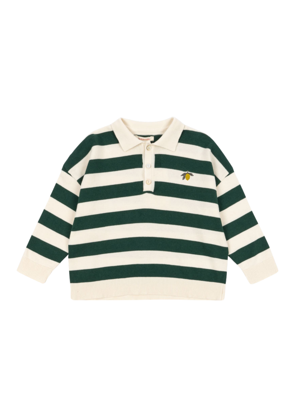 Manis Striped Knit Polo Sweaters Konges Sløjd Pine Grove Stripe 2Y