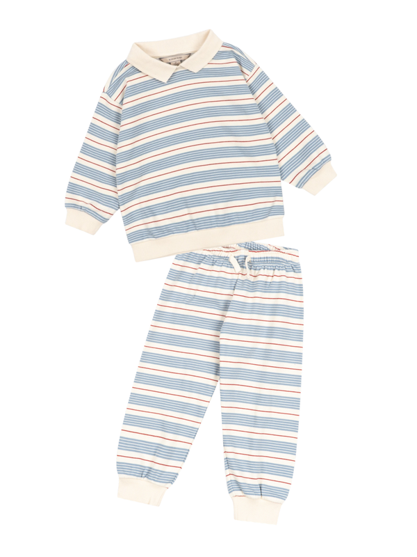 Tocororo Stripe Collared Sweatshirt Set Sets Konges Sløjd Tocororo Stripe 2Y