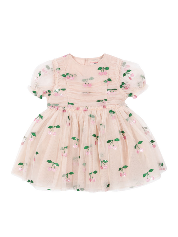 Tulle Cherry Dress Dresses Konges Sløjd Pink Cherries 18M