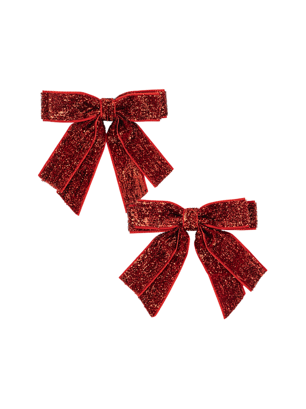 Velvet Glitter Double Bow Hair Clips Hair Accessories Konges Sløjd