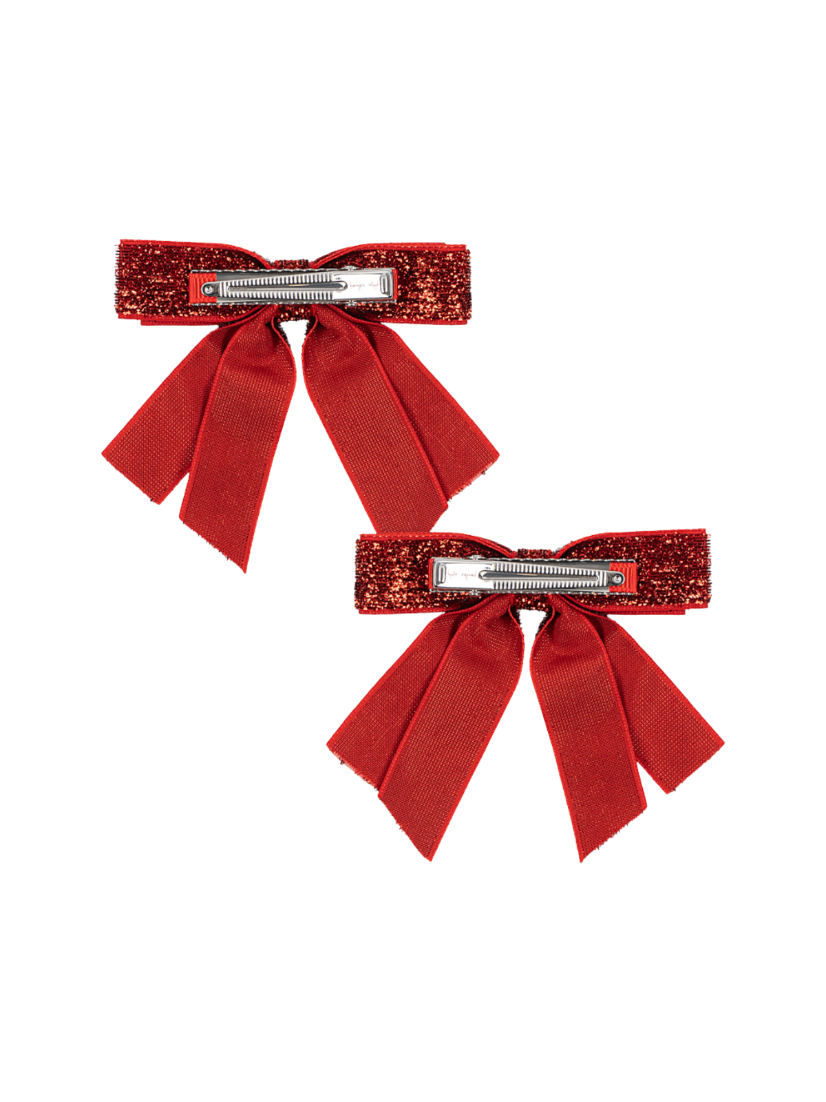 Velvet Glitter Double Bow Hair Clips Hair Accessories Konges Sløjd