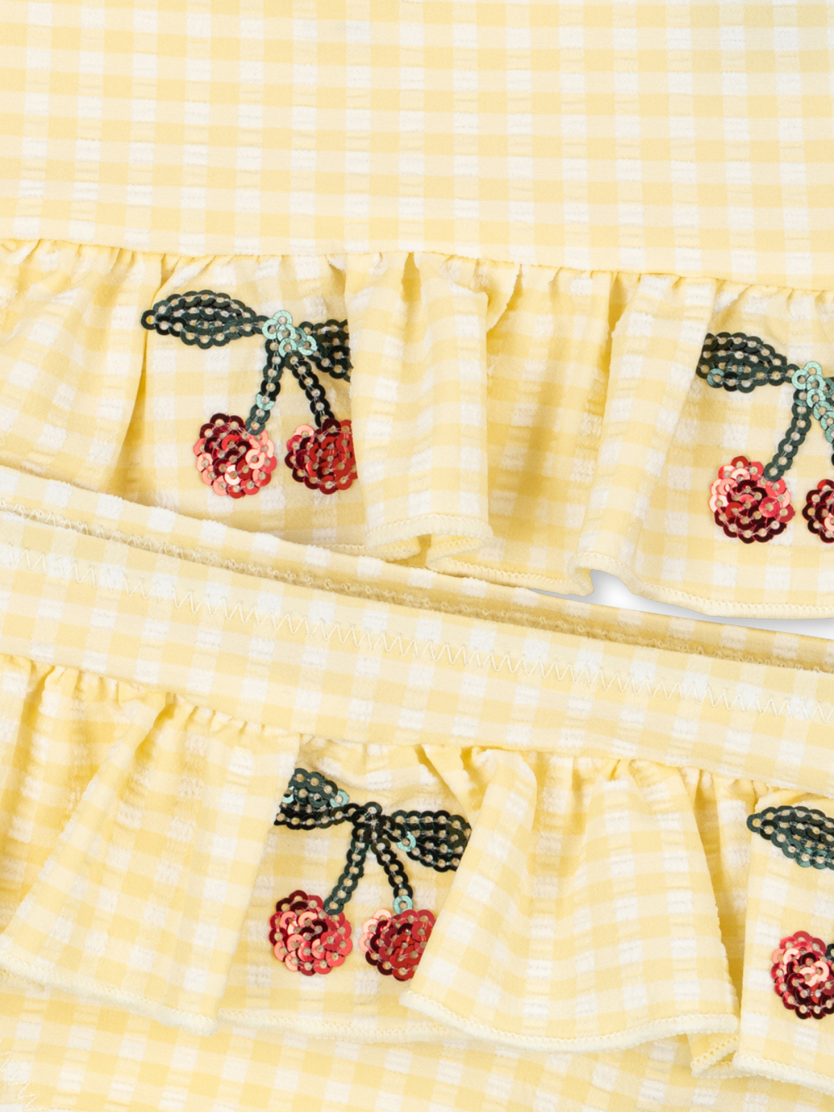 Yellow Cherry Gingham Etta Bikini Swim Konges Sløjd