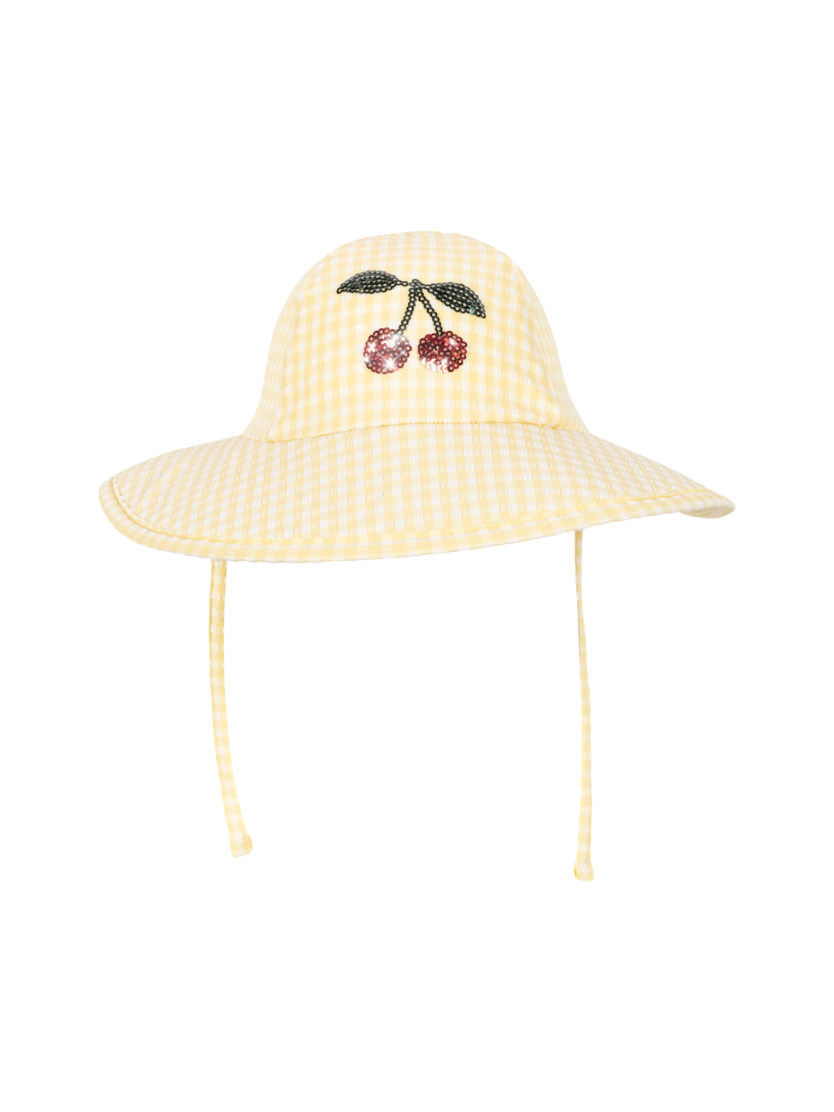 Yellow Cherry Gingham Etta Swim Hat Hats Konges Sløjd Yellow 6-9M