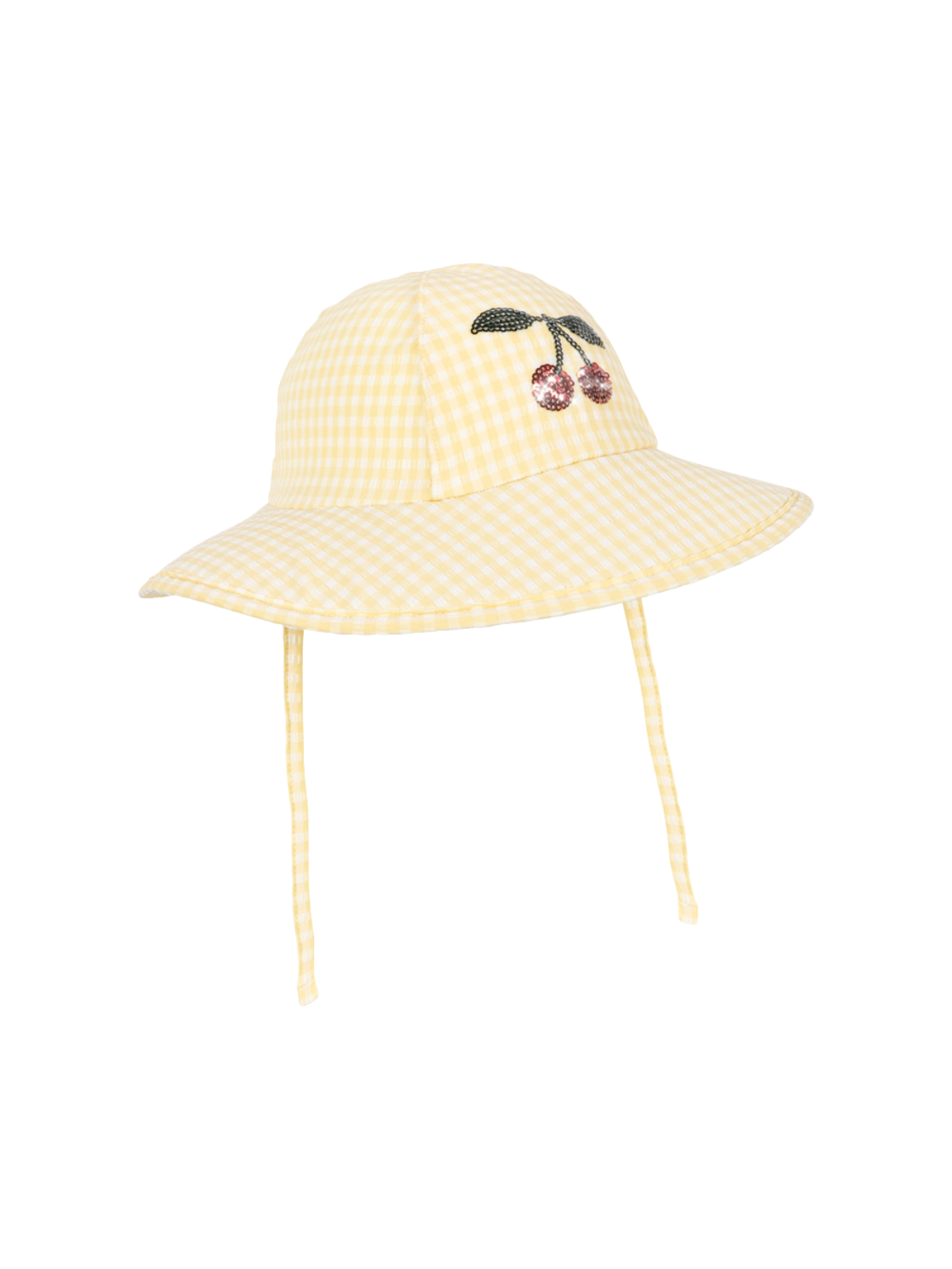 Yellow Cherry Gingham Etta Swim Hat Hats Konges Sløjd