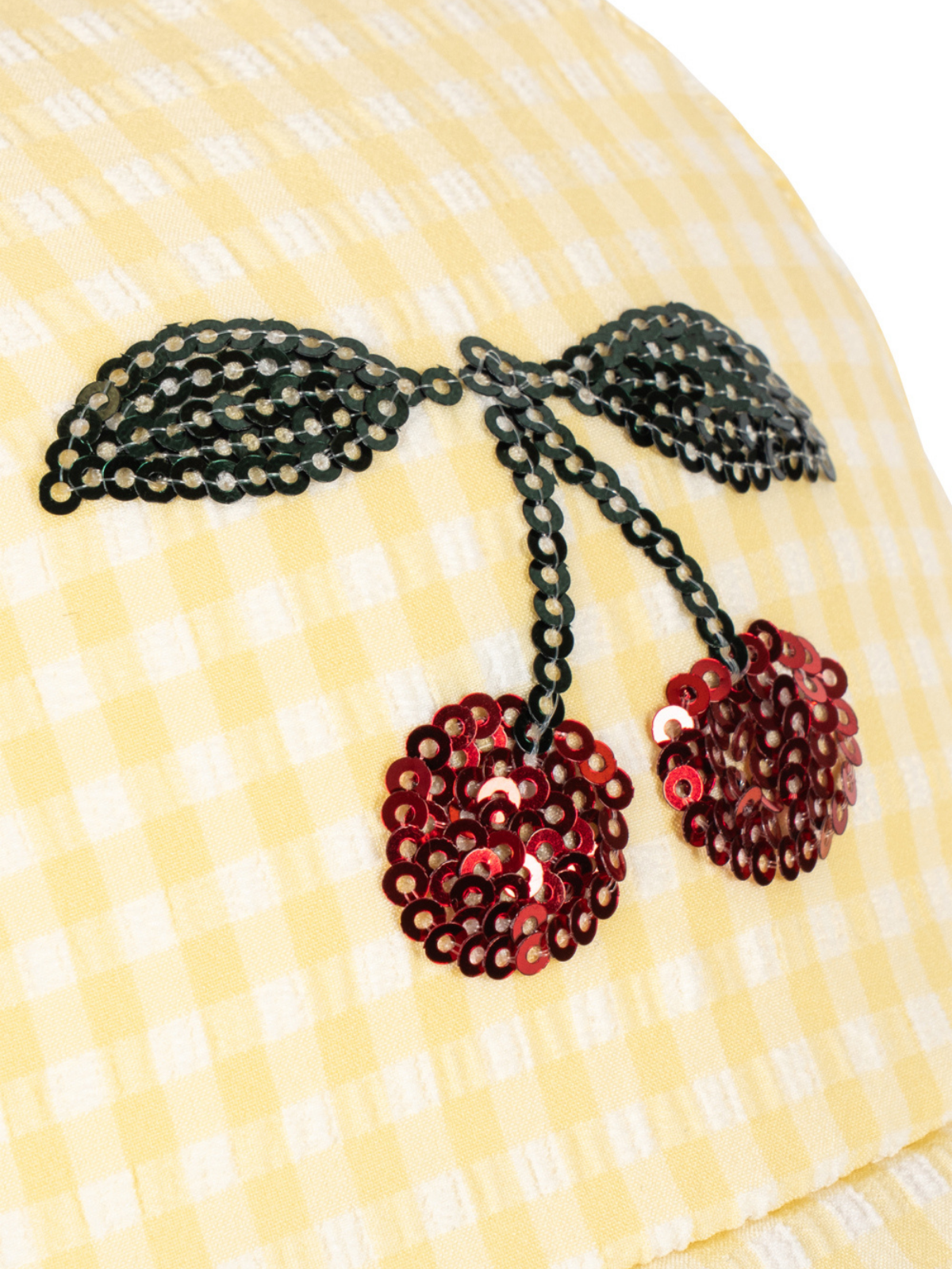 Yellow Cherry Gingham Etta Swim Hat Hats Konges Sløjd