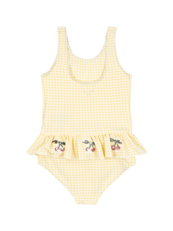 Yellow Cherry Gingham Etta Swimsuit Swim Konges Sløjd