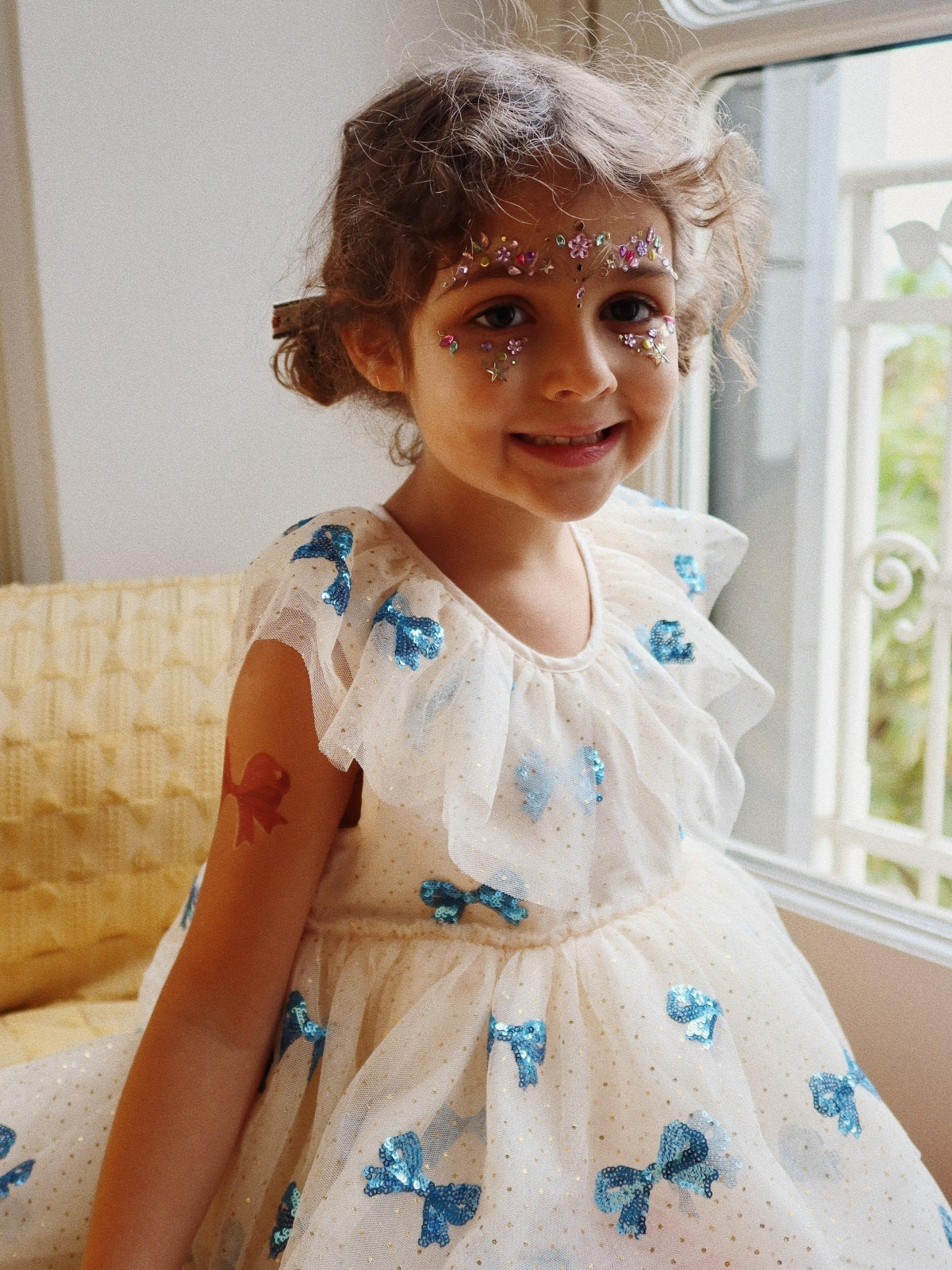 Yvonne Fairy Dress with Sequin Bows Dresses Konges Sløjd   