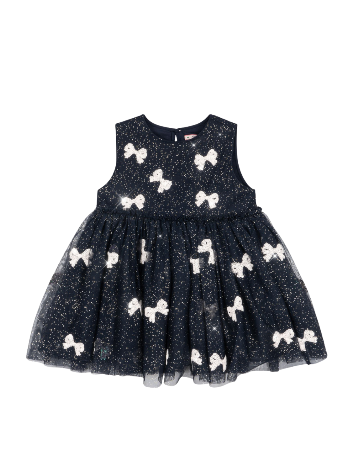 Yvonne Glitter Bow Dress Dresses Konges Sløjd Night Sky 18M