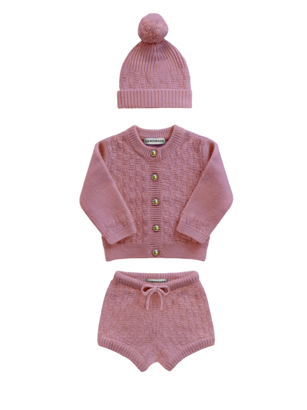 The Aspen Cashmere Baby Set - Rose Sets La Homage Rose 0-6M