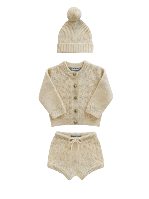 The Aspen Cashmere Baby Set - Cream Sets La Homage Cream 0-6M