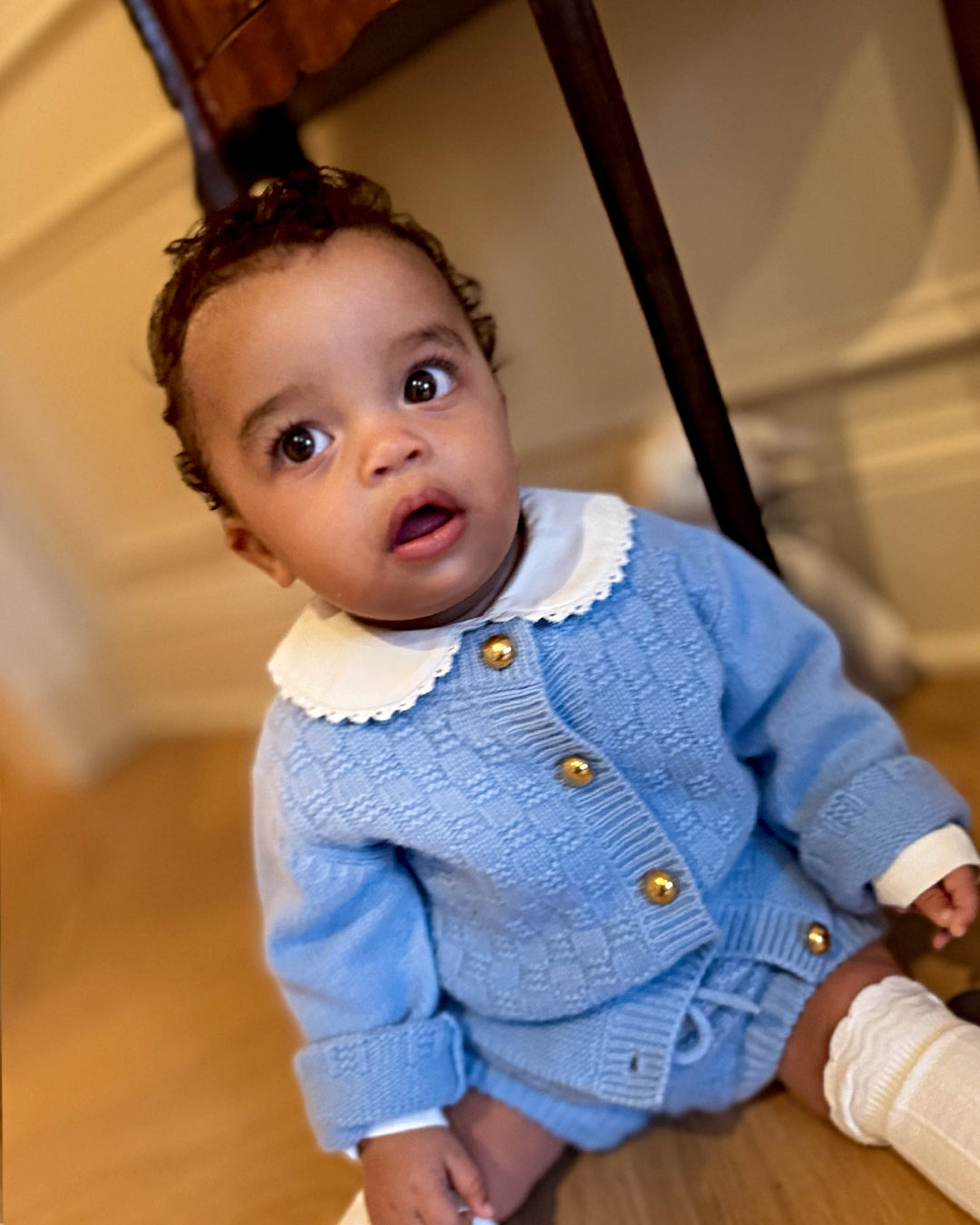 The Aspen Cashmere Baby Set - Sky Blue Sets La Homage