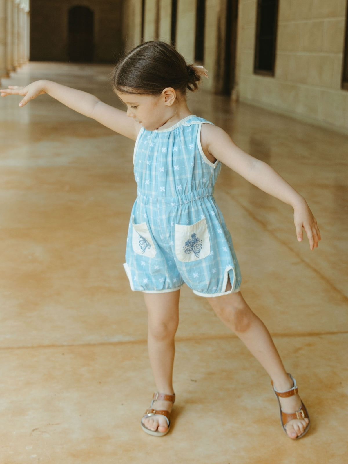 Embroidered Pocket Romper Rompers Lali