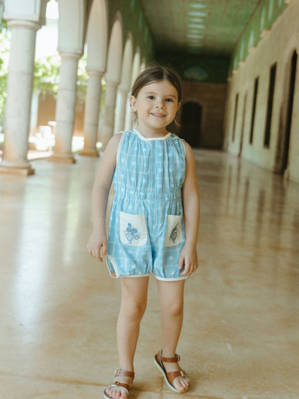 Embroidered Pocket Romper Rompers Lali