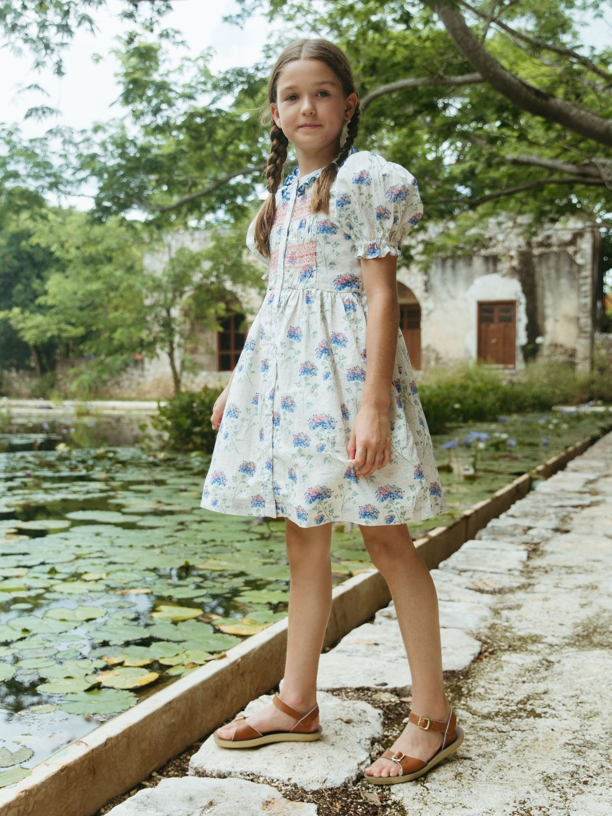 Ivy Hydrangea Dress - Floral Print Hydrangea Print / 2Y Ivy Hydrangea Dress - Floral Print Hydrangea Print / 2Y