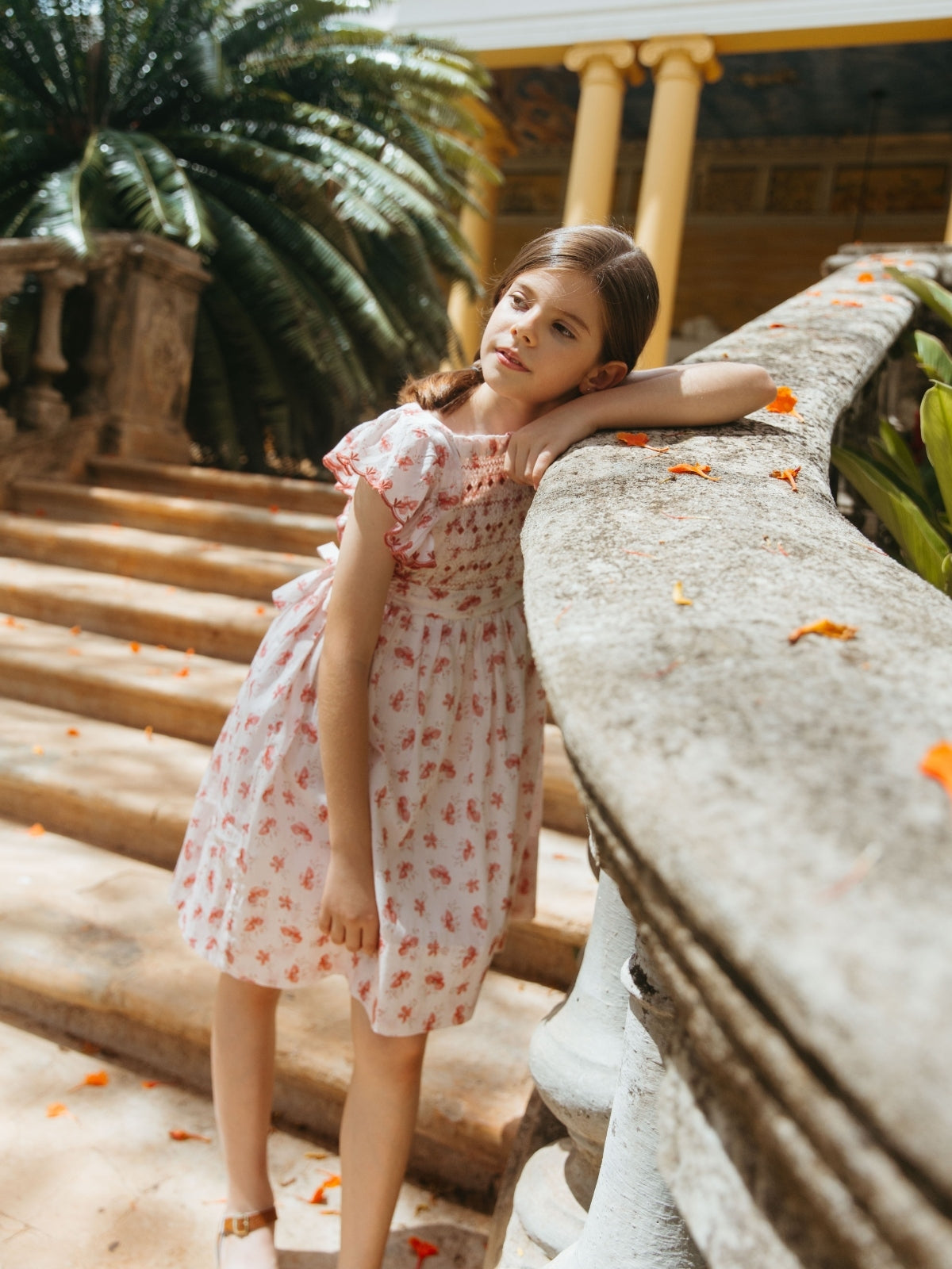 Izzy Smock Pinafore Dress | Danrie Pink Watercolor Floral / 4Y Izzy Smock Pinafore Dress | Danrie Pink Watercolor Floral / 4Y