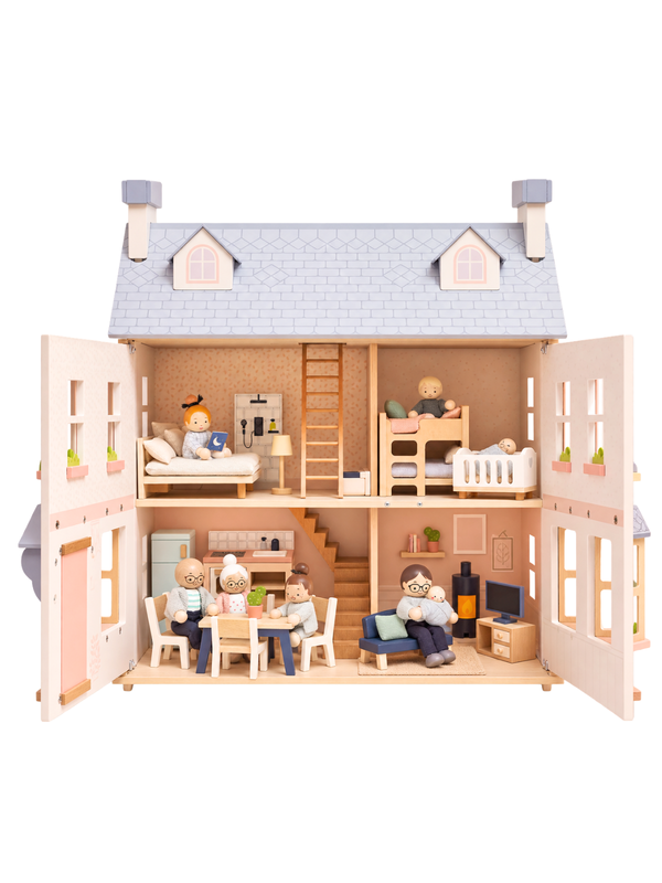 Mayberry Manor Dollhouse with Furniture and Family