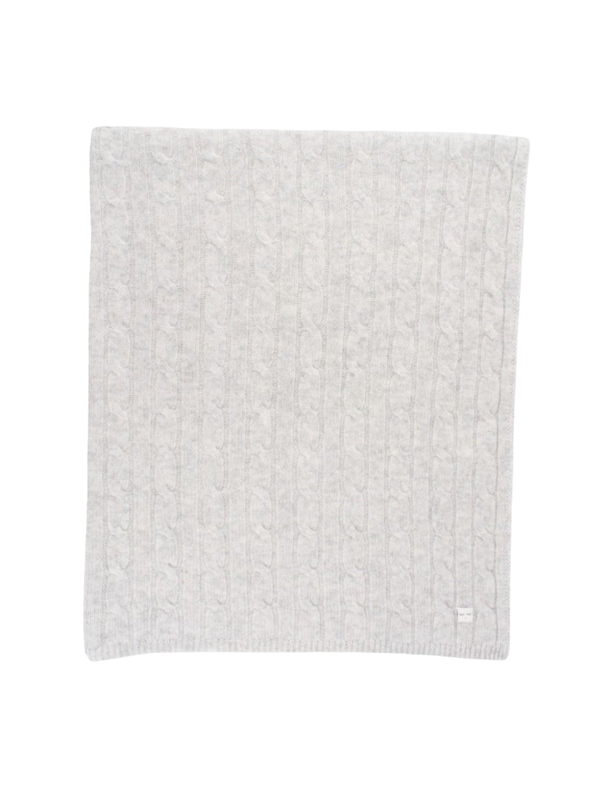 Cable Knit Cashmere Blanket - Gray Blankets Livly