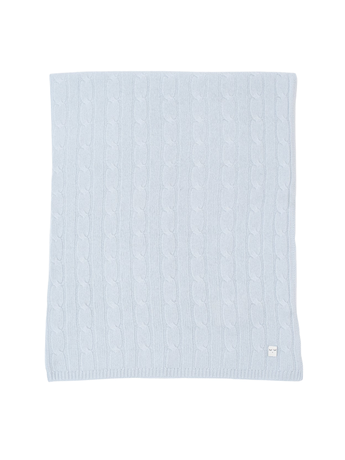 Cable Knit Cashmere Blanket - Light Blue Blankets Livly