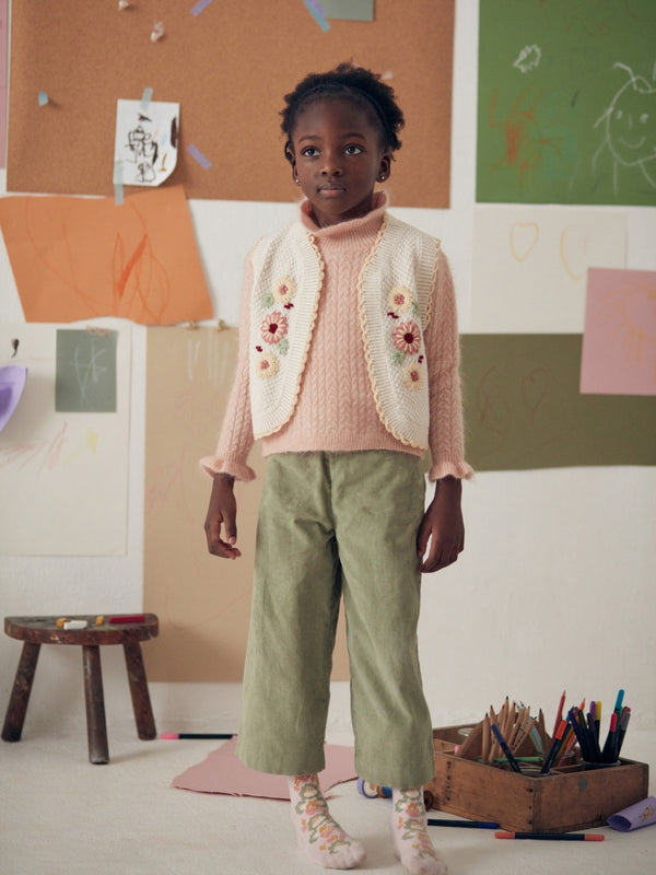 Flor Scallop Trim Corduroy Pants Pants Louise Misha   