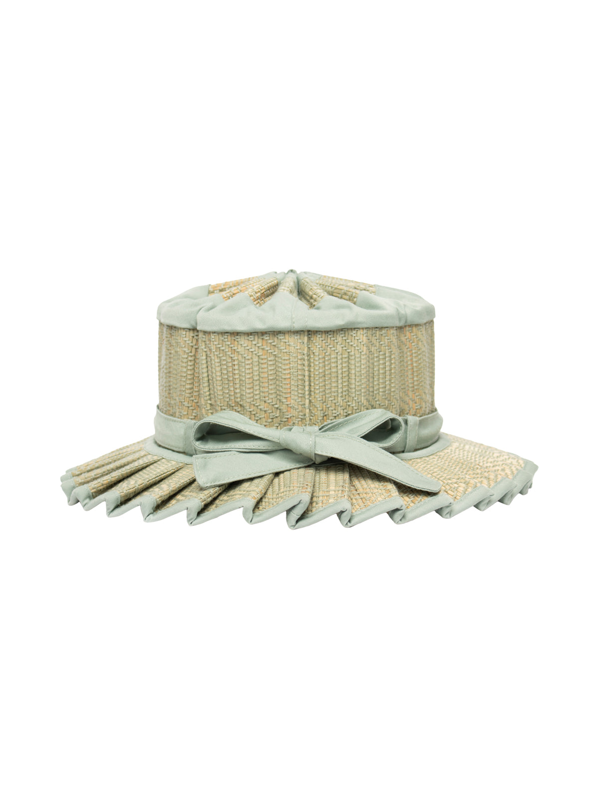 Mayfair Pleated Woven Hat Hats Lorna Murray Sea Foam Small