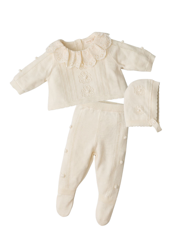 Bliss Silk Cotton Baby Set with Bonnet