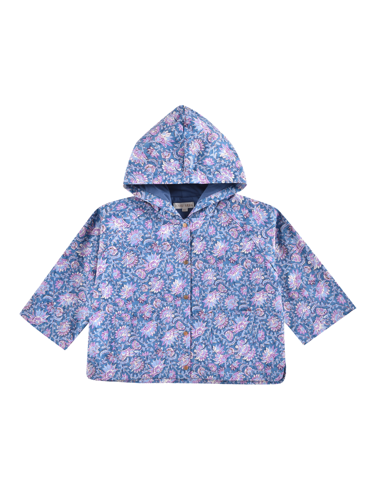 Blue Capri Cove Floral Raincoat Outerwear Louise Misha Blue Capri Cove 24M