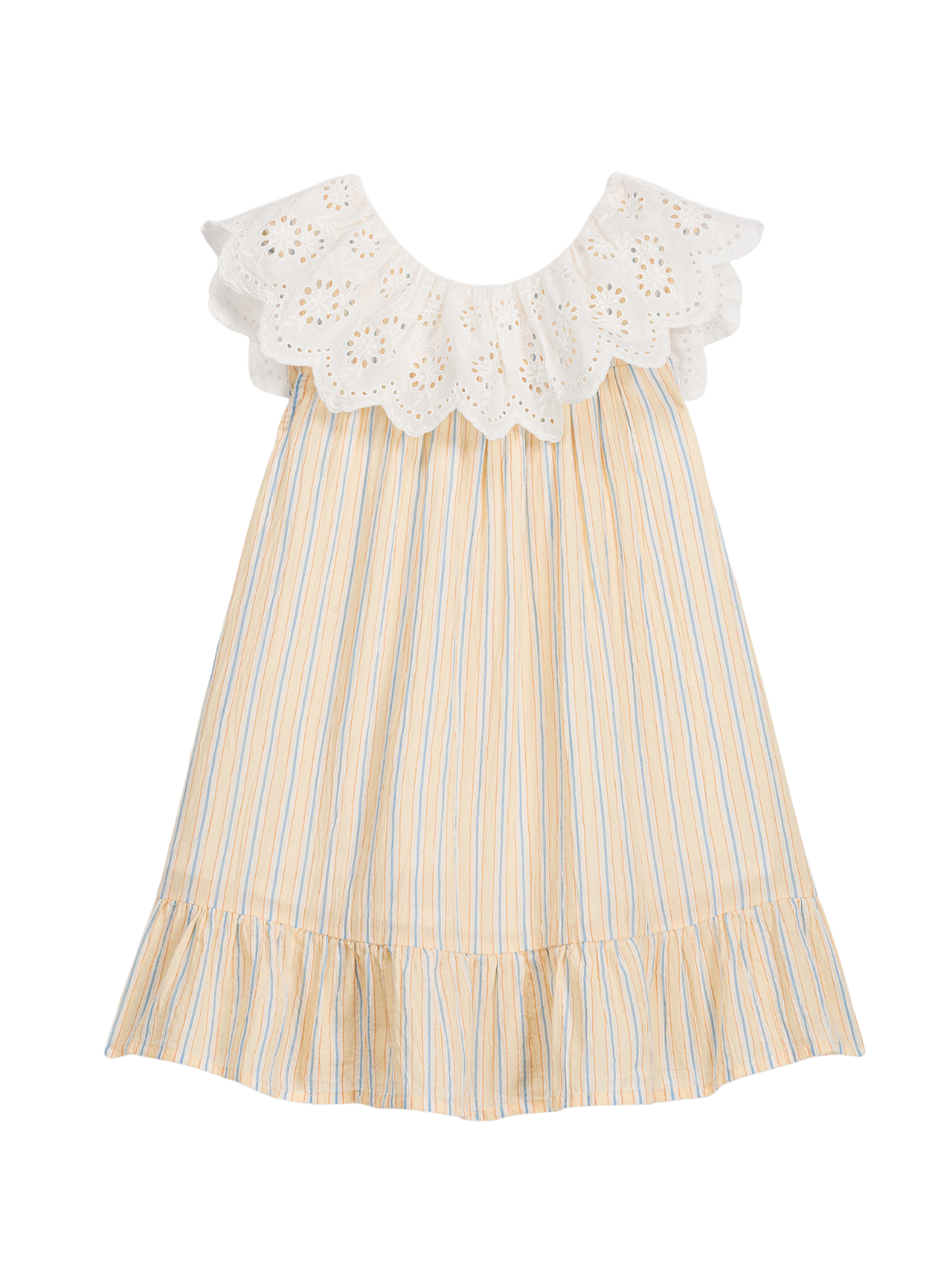 Danya Stripe Eyelet Collar Dress Dresses Louise Misha Yellow Sunny Stripes 3Y
