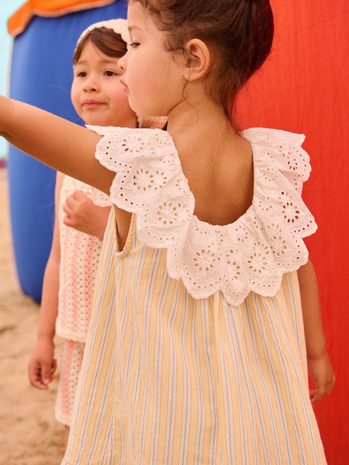 Danya Stripe Eyelet Collar Dress Dresses Louise Misha