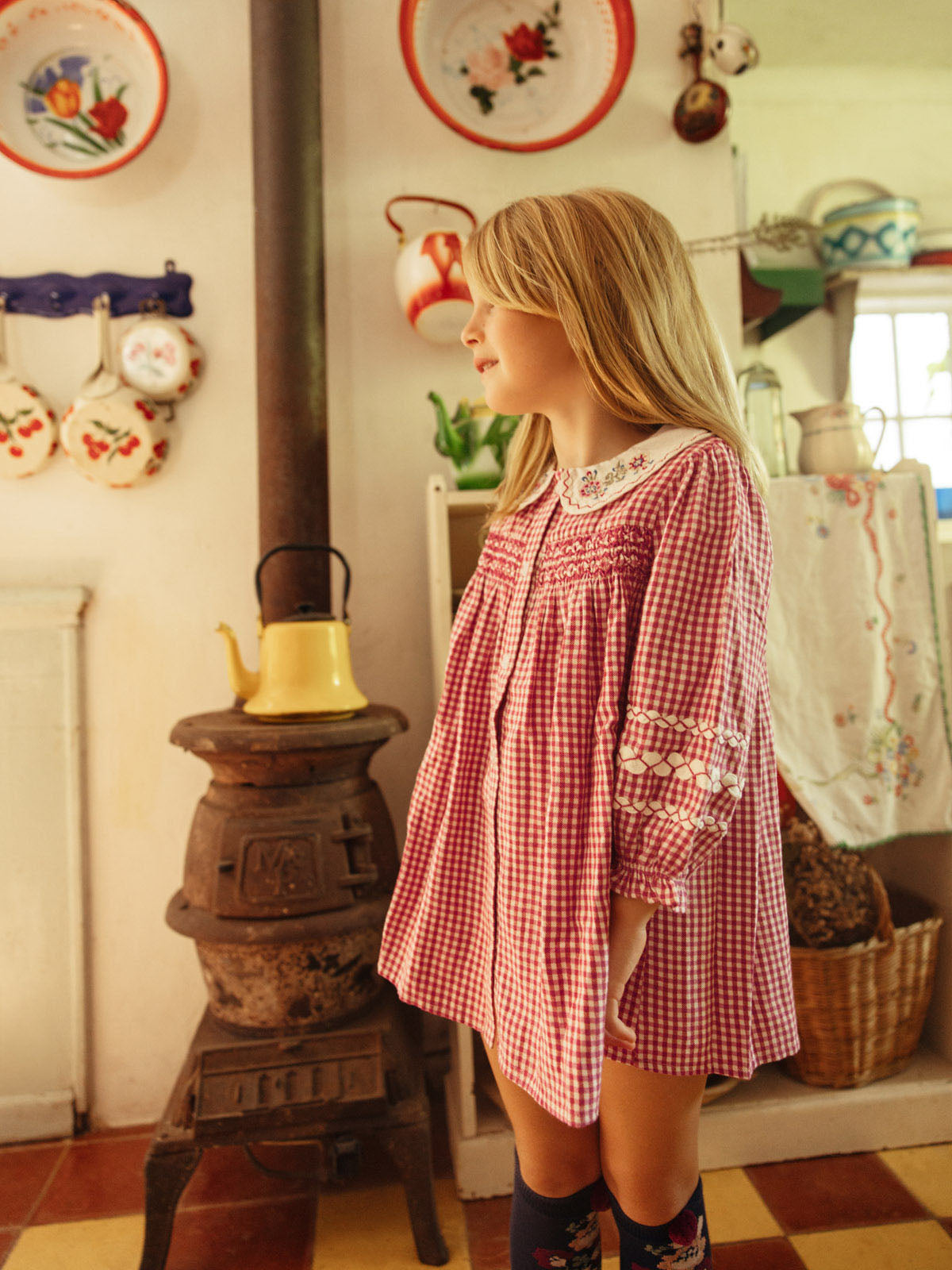 Delina Smocked Dress, Sweet checks