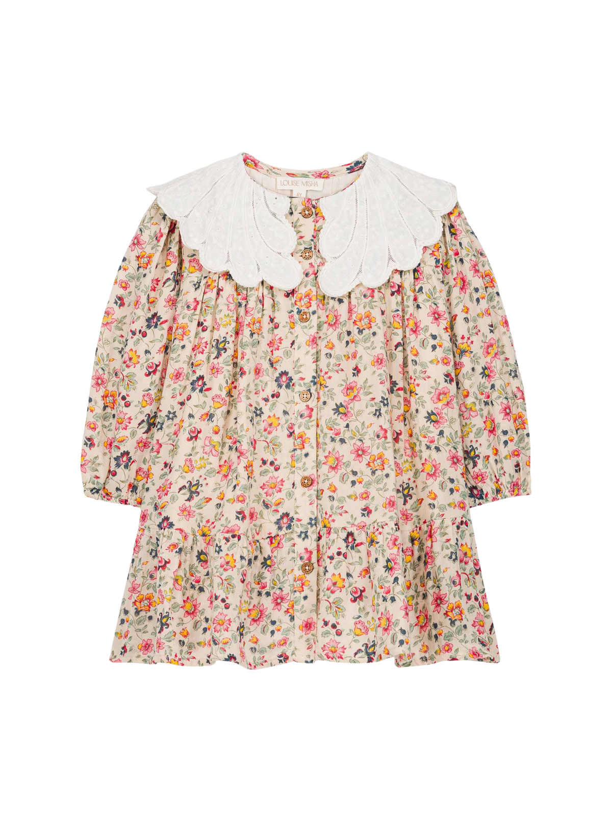 Heidi Statement Collar Dress Dresses Louise Misha Cream Wildflowers 3Y