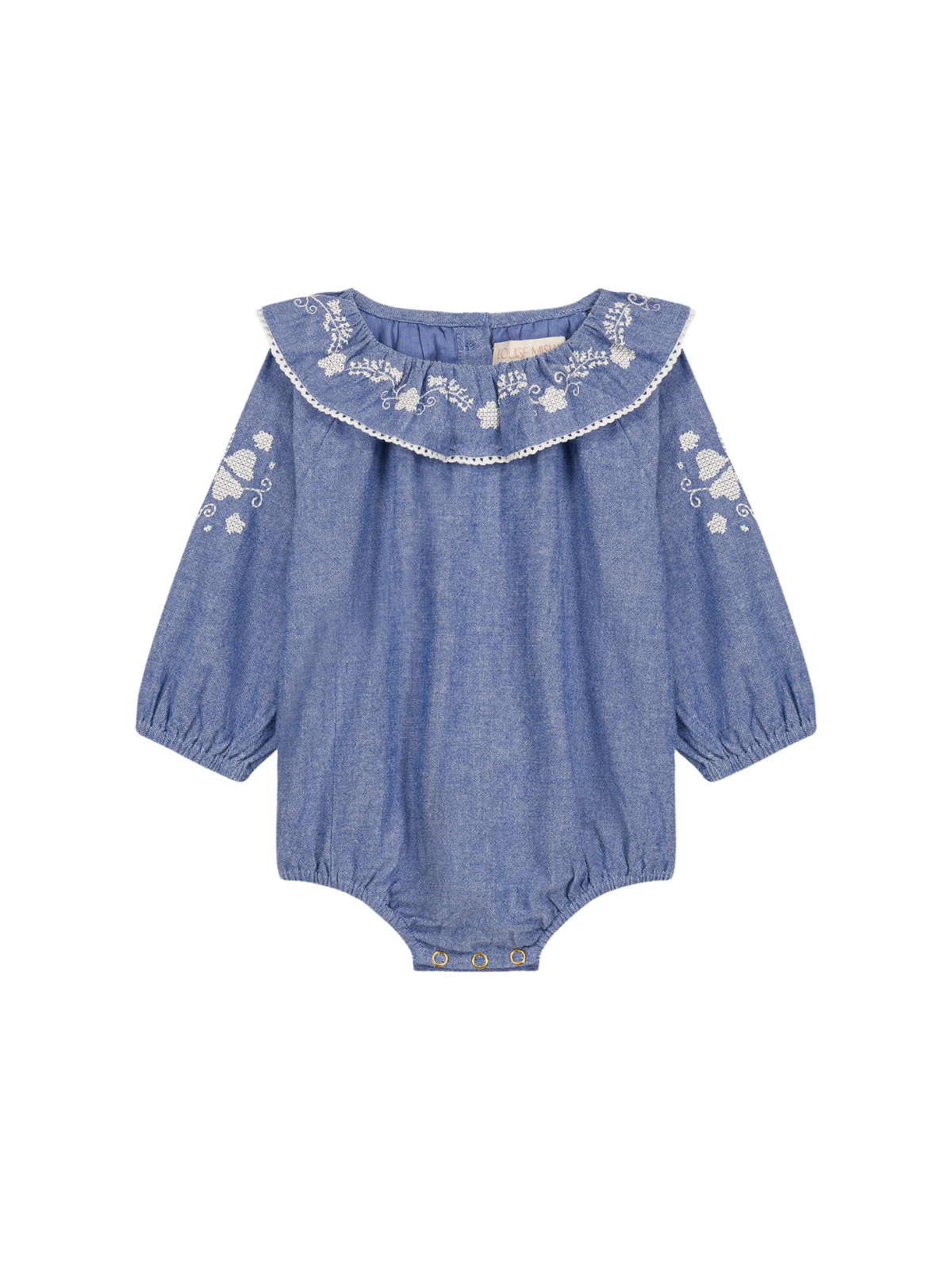 Ilani Embroidered Romper Rompers Louise Misha Blue 6M