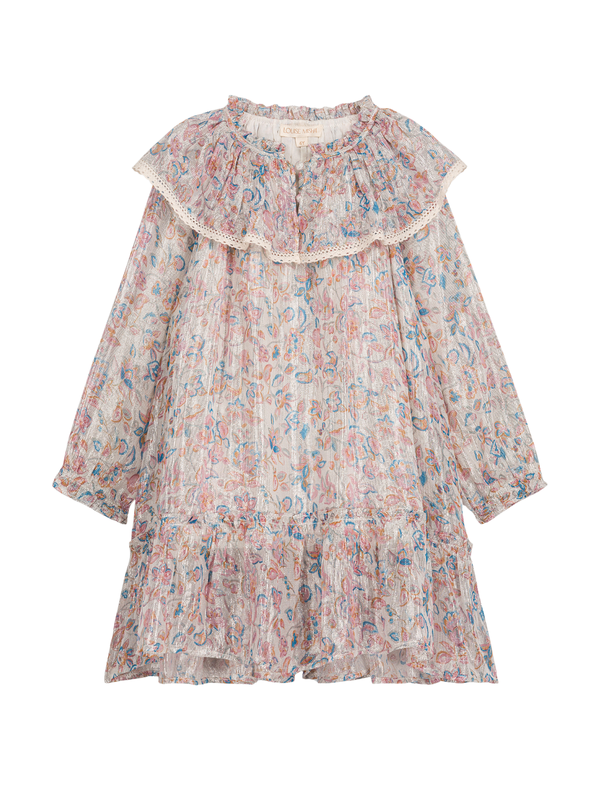 Izabena Metallic Floral Dress