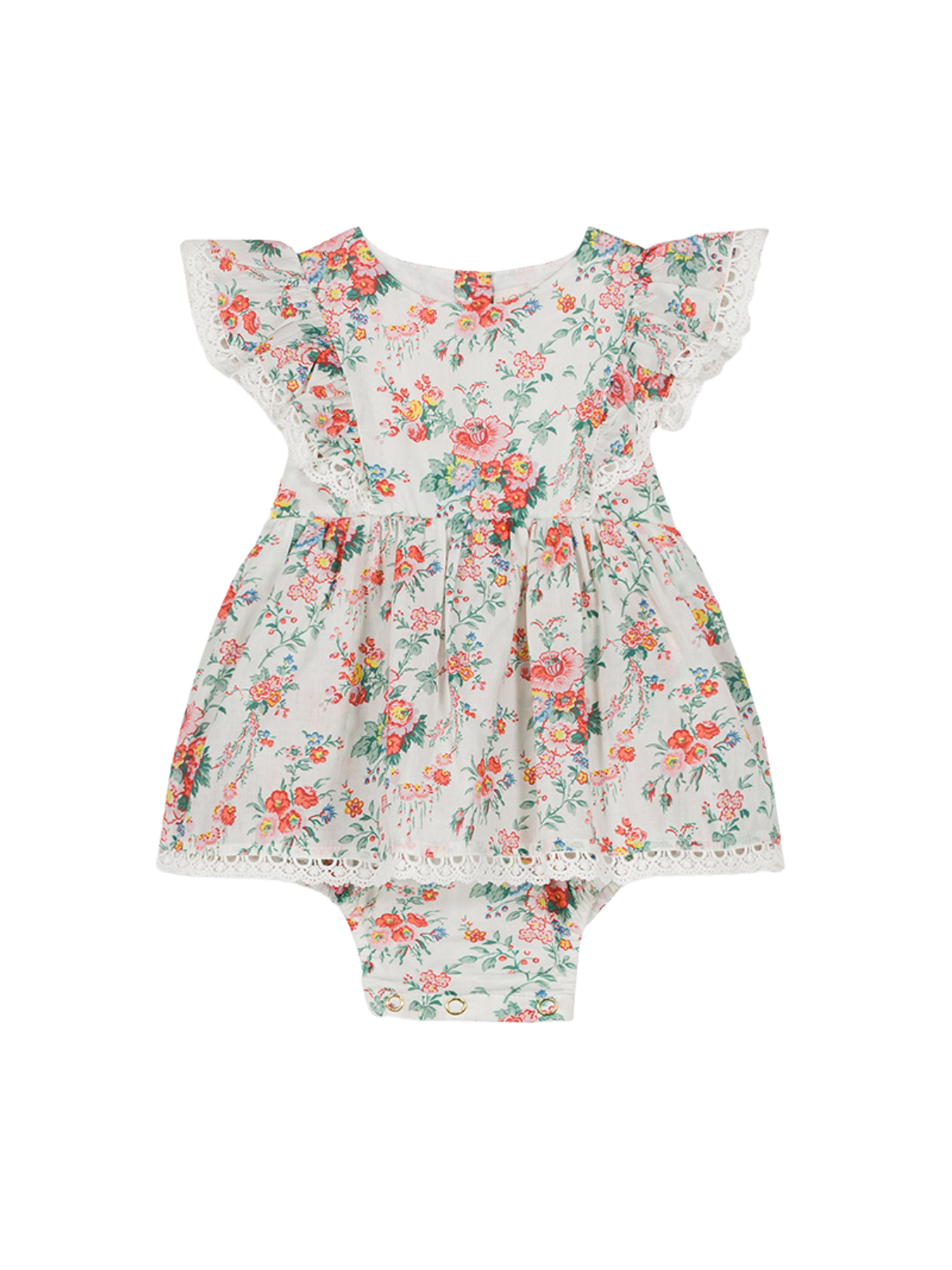 Lena Floral Ruffle Baby Dress Dresses Louise Misha Cream Rosa Festa 6M