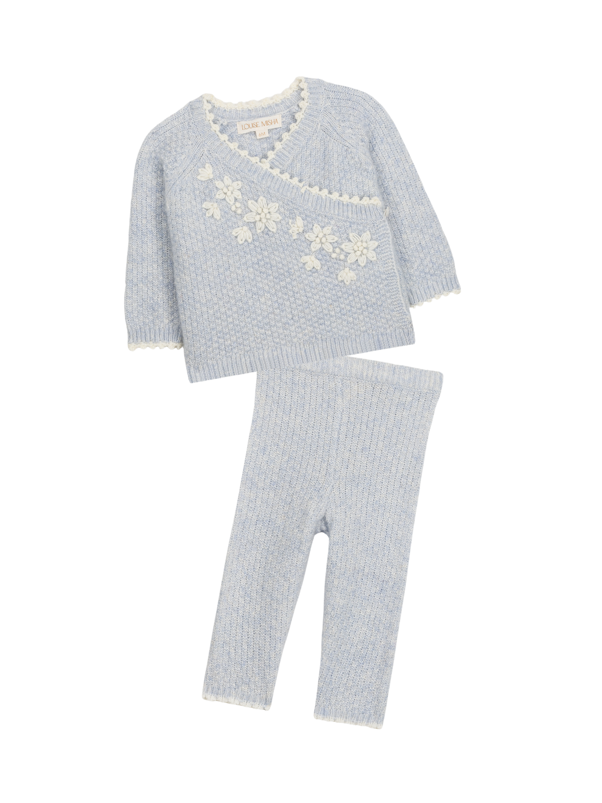 Lilana Knit Baby Set Sets Louise Misha Cloud 3M