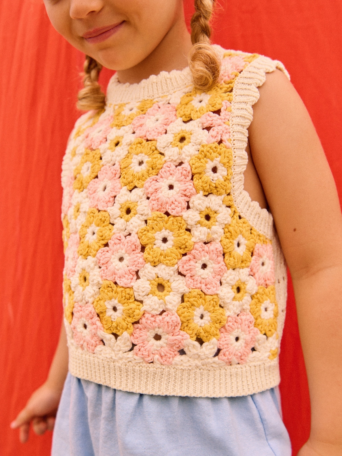 Rynia Floral Crochet Knit Short Set Sets Louise Misha