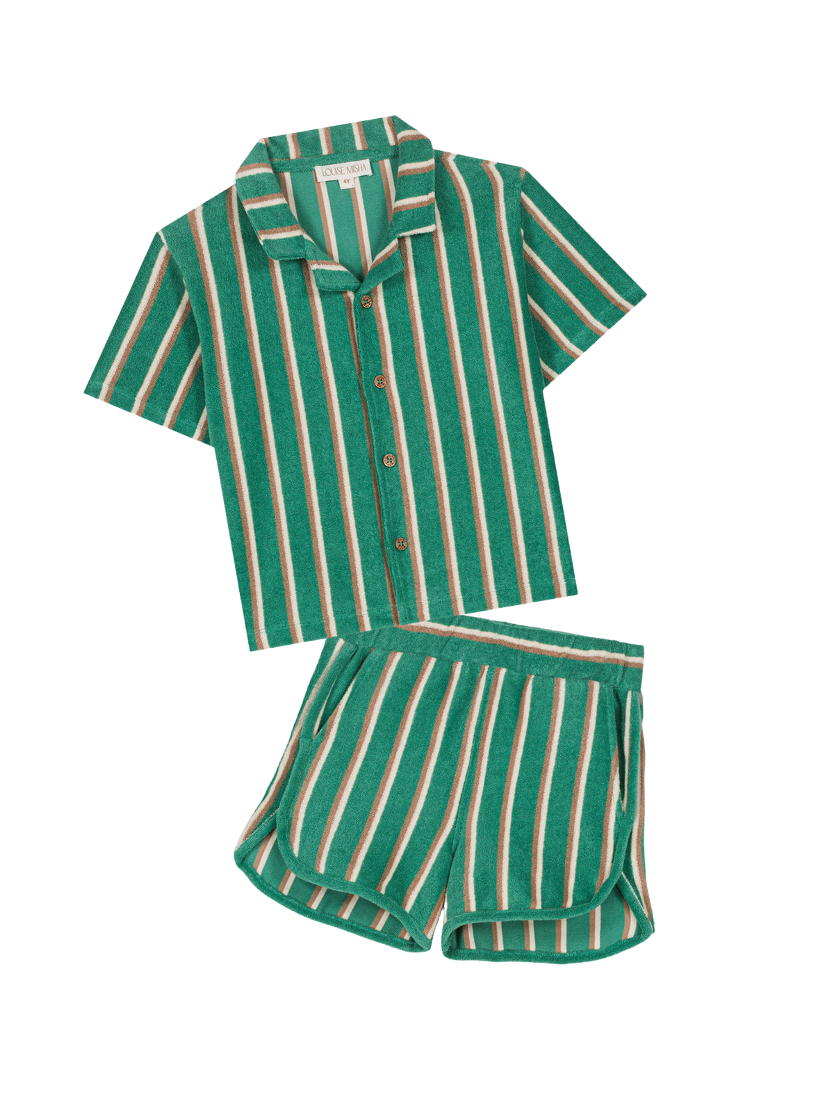 Stripe Terry Shorts Set Sets Louise Misha Grass Cypress 3Y