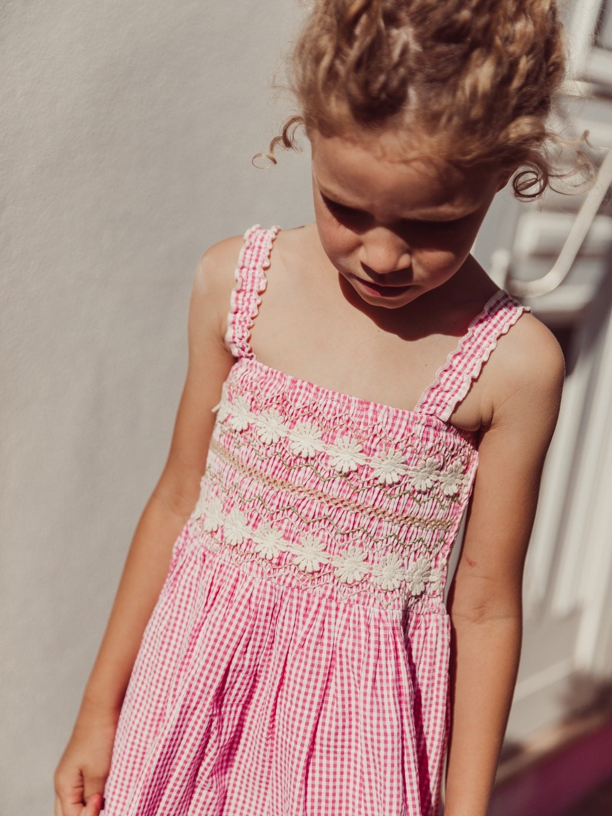 Tessa Smocked Gingham Dress Dresses Louise Misha