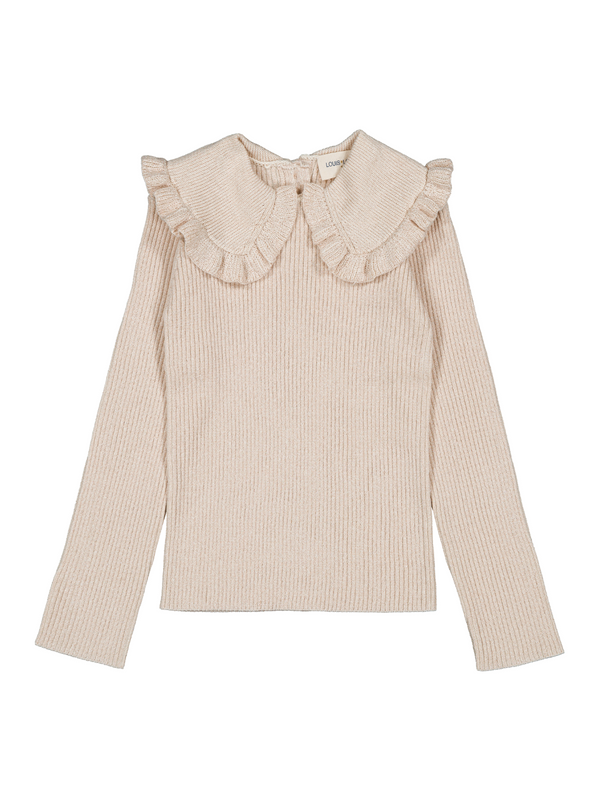 Alinou Ribbed Collar Lurex Sweater Sweaters Louis Louise Cream Lurex 3Y