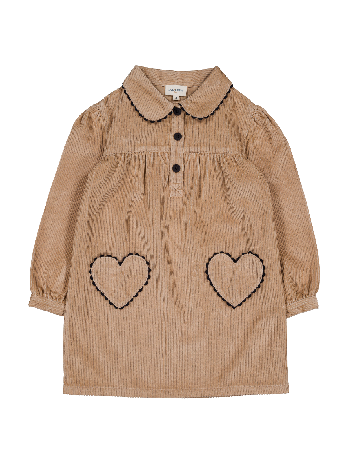 Belinda Corduroy Heart Pocket Dress Dresses Louis Louise Tan 3Y