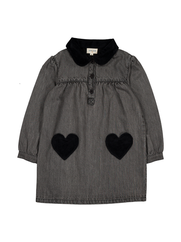 Belinda Denim Heart Pocket Dress Dresses Louis Louise Gray 3Y