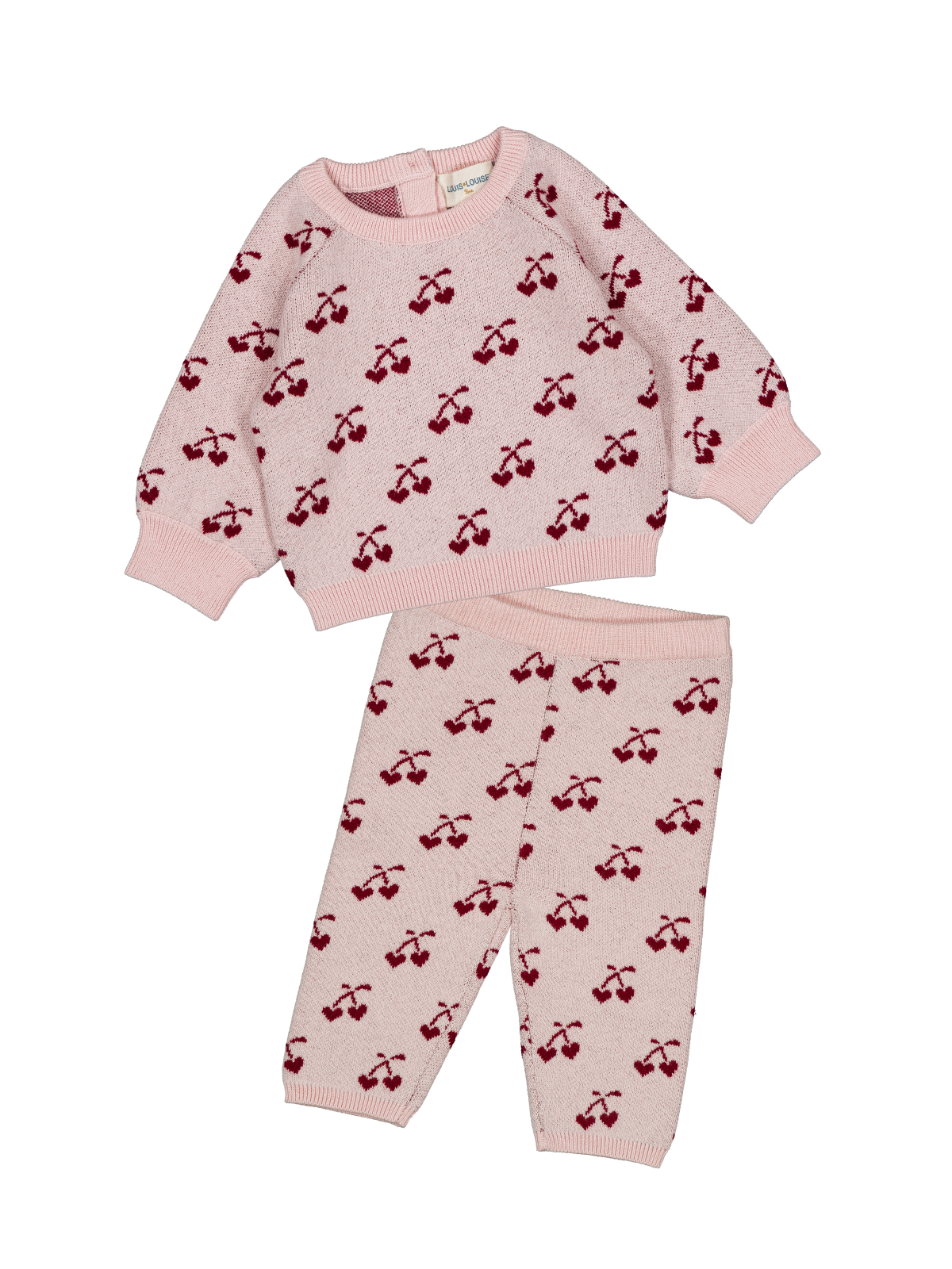 Elia Cherry Baby Sweater Set Sets Louis Louise Pink 6M