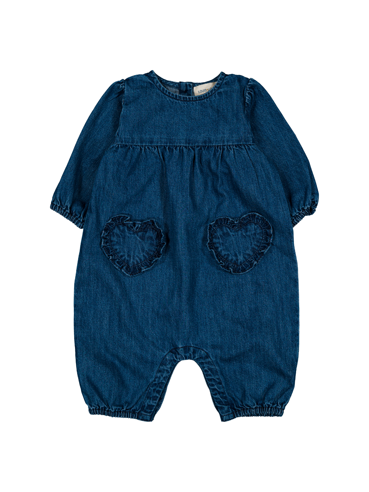 Tournesol Denim Heart Romper Rompers Louis Louise Denim 6M