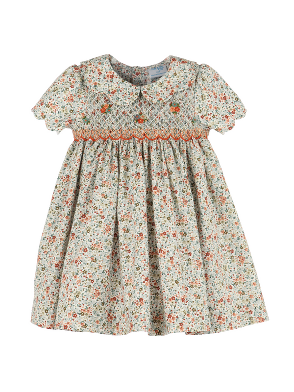 Autumn Glow Smocked Babydoll Dress Dresses Luli & Me Autumn Glow Floral 6M