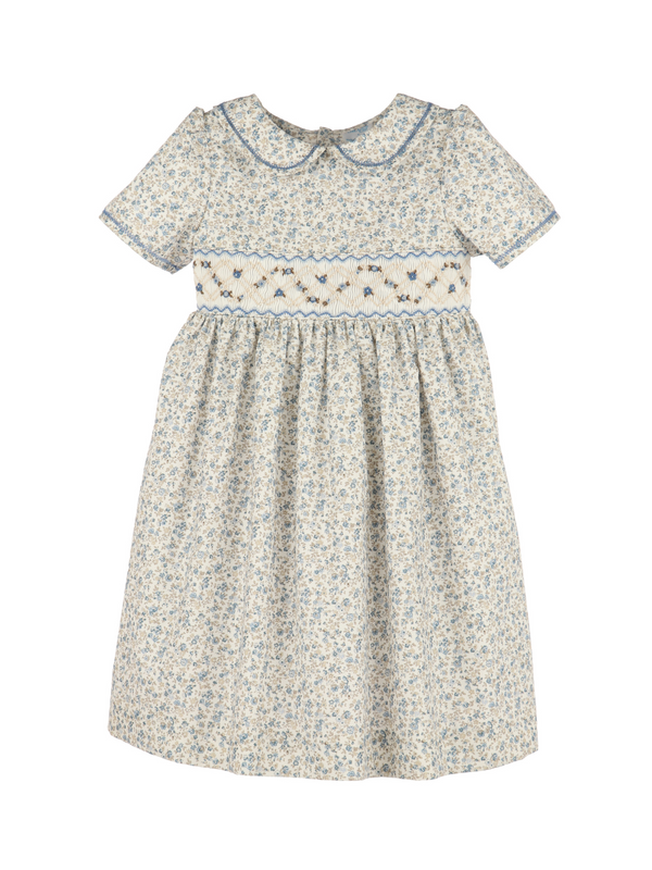 Blue Mulberry Smocked Dress Dresses Luli & Me Blue Mulberry Floral 5Y